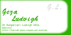 geza ludvigh business card